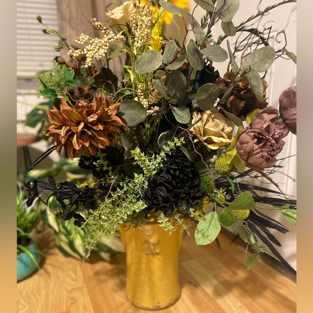large vase with flowers